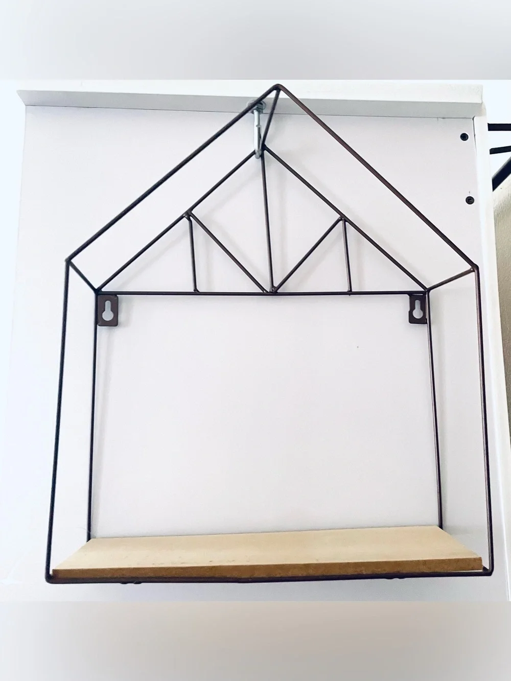 Metal House Frame Wall Shelf in Black